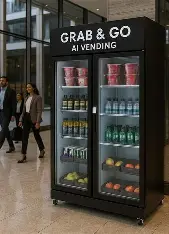 Grab and go AI vending display